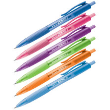 Ручка шариковая автоматическая Luxor "Micra X II" синяя, 0,7мм, грип, корпус ассорти