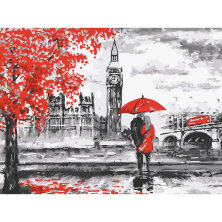 Картина по номерам на картоне ТРИ СОВЫ "Красный Лондон", 30*40см, с акриловыми красками и кистями