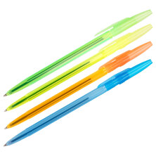 Ручка шариковая СТАММ "511 Neon" синяя, 1,0мм, прозрачный корпус, ассорти