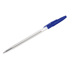 Ручка шариковая СТАММ "511" синяя, 0,7мм, прозрачный корпус