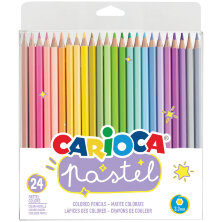 Карандаши цветные Carioca "Pastel", 24цв., ПВХ, европодвес