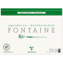 Альбом для акварели, 25л., 30*40, на склейке Clairefontaine "Fontaine Grain torchon", 300г/м2, холод. пресс, крупное зерно