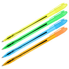 Ручка шариковая СТАММ "VeGa. Neon Crystal" синяя, 0,7мм, ассорти