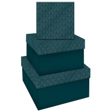 Набор квадратных коробок 3в1, MESHU "Emerald style. Top", (19,5*19,5*11-15,5*15,5*9см)