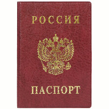 Обложка для паспорта ДПС, ПВХ, тиснение "Герб", бордовый