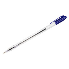 Ручка шариковая СТАММ "VeGa" синяя, 0,7мм, прозрачный корпус