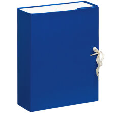 Короб архивный с завязками OfficeSpace разборный, БВ, 80мм, синий, клапан МГК