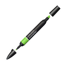 Маркер художественный двухсторонний Winsor&Newton "Pro", пулевидный/скошенный, 2мм/7мм, ярко-зеленый