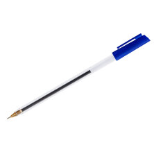 Ручка шариковая СТАММ "РШ 800" синяя, 0,7мм, прозрачный корпус