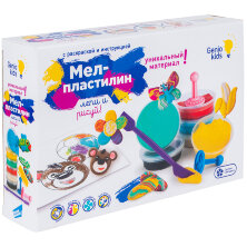 Набор для лепки Genio Kids "Мел-пластилин. Лепи и рисуй", 8 цветов, 2 штампика, инструкция