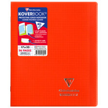 Бизнес-тетрадь 48л., 170*220мм, клетка Clairefontaine "Koverbook", пластик. обложка, красная, 90г/м2