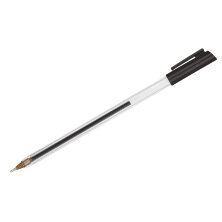 Ручка шариковая СТАММ "РШ 800" черная, 0,7мм, прозрачный корпус