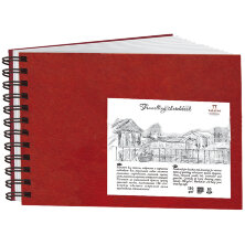 Скетчбук - блокнот 80л., А5 Лилия Холдинг "Travelling sketchbook. Красный", на гребне, 130г/м2, слоновая кость, твердая обложка
