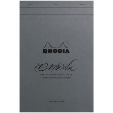 Альбом-склейка для каллиграфии, 60л., А4+, на скобе Clairefontaine "Rhodia Maya", разлиновка, 120г/м2, серый блок