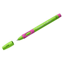 Ручка шариковая Stabilo "LeftRight" для правшей, синяя, 0,8мм, грип, зеленый/малиновый корпус