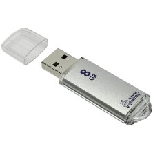 Память Smart Buy "V-Cut"  8GB, USB 2.0 Flash Drive, серебристый (металл. корпус )