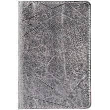 Обложка для паспорта OfficeSpace "Silver", кожа, серебро, тиснение фольгой