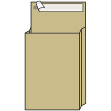 Пакет почтовый C4, UltraPac, 229*324*40мм, коричневый крафт, отр. лента, 130г/м2