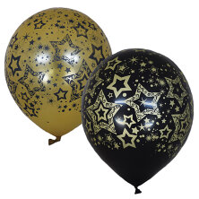 Воздушные шары,  25шт., М12/30см, ПатиБум "Голливуд Black&Gold"