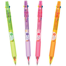 Ручка шариковая автоматическая MunHwa "Hi-Color 3" 03цв. (син/неон желт/неон роз), 0,7мм, корпус ассорти