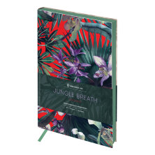Ежедневник недатированный А5, 136л., кожзам, Greenwich Line "Jungle breath. Wild orchid", тон. блок