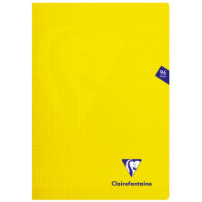 Тетрадь 48л., А4, клетка Clairefontaine "Mimesys", пластиковая обложка, желтая, 90г/м2