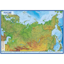 Карта "Россия" физическая Globen, 1:8,5млн., 1010*700мм, интерактивная, с ламинацией, европодвес