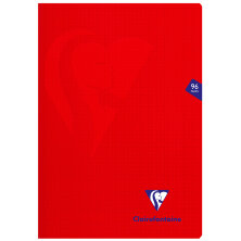 Тетрадь 48л., А4, клетка Clairefontaine "Mimesys", пластиковая обложка, красная, 90г/м2