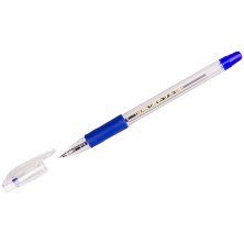 Ручка шариковая Crown "Low Vis" синяя, 0,7мм, грип, штрих-код