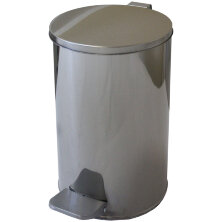 Ведро-контейнер для мусора (урна) Титан,10л,спедалью,круглое,металл, хром