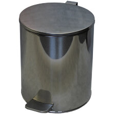 Ведро-контейнер для мусора (урна) Титан,15л,спедалью,круглое,металл, хром