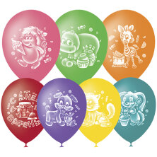 Воздушные шары,  50шт., M10/25см, ПатиБум "С Днем Варенья", пастель+декор