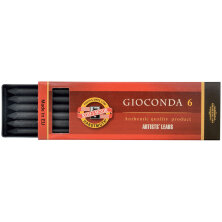Грифели для цанговых карандашей Koh-I-Noor "Gioconda", В, 5,6мм, 6шт., круглый, пластик. коробка