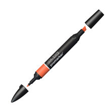 Маркер художественный двухсторонний Winsor&Newton "Pro", пулевидный/скошенный, 2мм/7мм, оранжевый