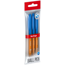 Ручка шариковая Berlingo "Skyline" светло-синяя, 0,7мм, игольчатый стержень, грип, 3шт., пакет