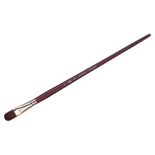 Кисть художественная синтетика бордовая Гамма "Вернисаж", плоскоовальная №16, длинная ручка