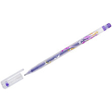 Ручка гелевая Crown "Glitter Metal Jell" фиолетовая с блестками, 1,0мм