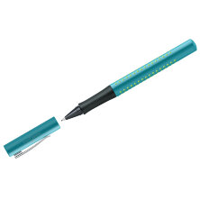 Ручка капиллярная Faber-Castell "Grip 2010" синяя, бирюзово-зеленый корпус