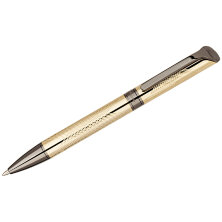 Ручка шариковая Delucci "Completo" синяя, 1,0мм, корпус золото/оружейный металл, поворотн., подарочная упаковка