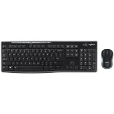Комплект беспроводной клавиатура + мышь Logitech MK270, черный