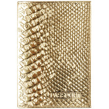 Обложка для паспорта OfficeSpace "Питон", кожа, тиснение, золотой металлик