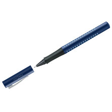 Ручка капиллярная Faber-Castell "Grip 2010" синяя, светло-голубой корпус