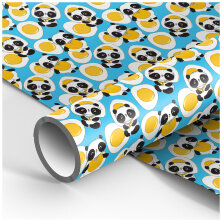 Упаковочная бумага глянц. 70*100см, MESHU "Cute pandas", 90г/м2