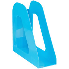 Лоток для бумаг вертикальный СТАММ "Фаворит", голубой
