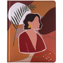 Дневник 1-11 кл. 48л. (твердый) Greenwich Line "Terracotto lady", ткань, печать, фольга, тон. блок, ляссе