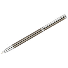 Ручка шариковая Delucci "Stella" синяя 1,0мм, корпус оружейный металл/серебро, кристал, подарочная упаковка